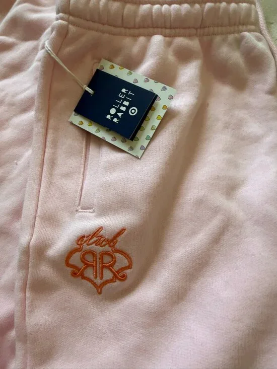 💗🐰 Roller Rabbit x Target Jogger Sweatpants Soft Pink NWT size XS - Picture 3 of 8